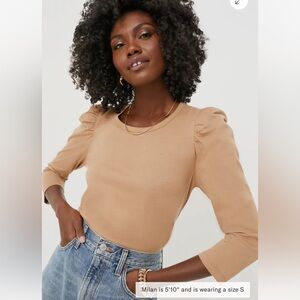 Tuckernuck Pomander Place Tan Blouse
